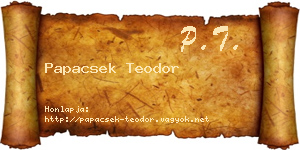 Papacsek Teodor névjegykártya